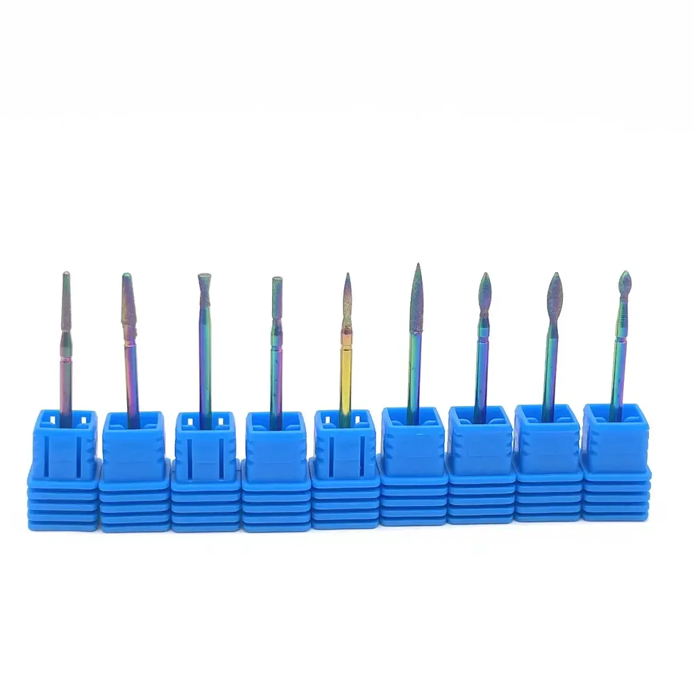 Rainbow Diamond Nail Drill Burr Bits Kleurrijke freesbit voor manicure pedicure gereedschap elektrische vijlen accessoires