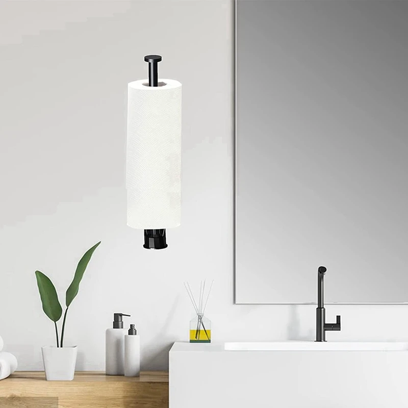 Wall Mount With Damping Under Counter Paper Towel Shelf With Self-Adhesive And Screw For Kitchen Bathroom