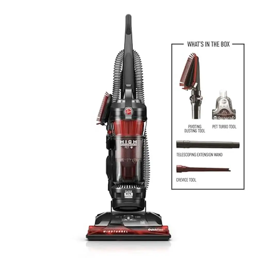 High Performance WindTunnel 3 Pet Bagless Vacuum Cleaner UH72630 Red Quick Pass Brushroll Wind Tunnel 3 Technology 4-Position