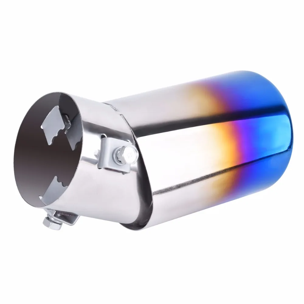 1PCs Car Accessories for Roasted Blue Stainless Steel Car Exhaust Muffler Tip Pipes Cover Exhaust Pipe Diameter Less Than 58MM