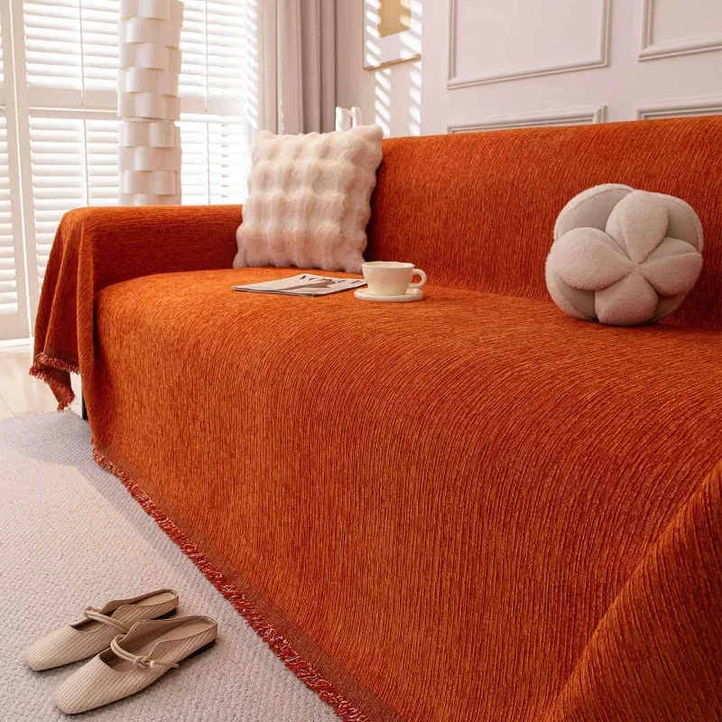 3D Dark Pattern Advanced Sense Solid Color Sofa Cover Blanket Non-slip and Anti-cat Scratch Universal Home Textile Products