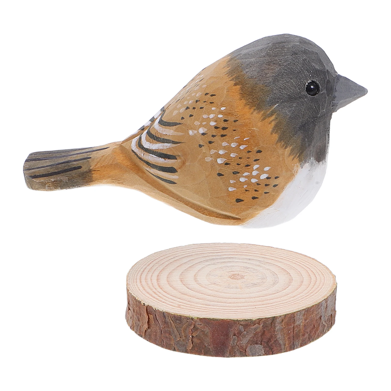 

Wooden Carved Bird Statue Shelf Decor Hand Painted Figurines Home Sculpture Solid