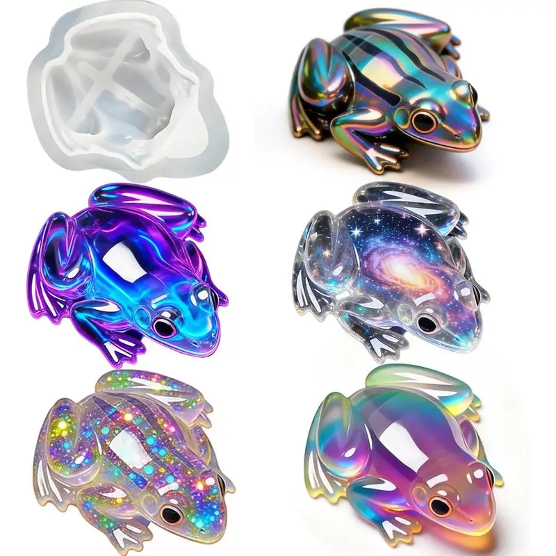 1 Stück 3D-Silikonform für sitzenden Frosch, realistisches gestreiftes Tierdesign, geeignet für DIY-Epoxidharz-Kunsthandwerk, Gartendekoration