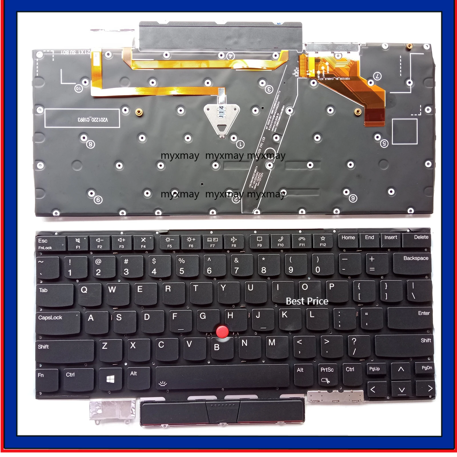 

US for Lenovo IBM ThinkPad X1C X1 carbon 9th Gen9 10th Gen10 2021/22 TP00129A TP00129B laptop keyboard Backlight