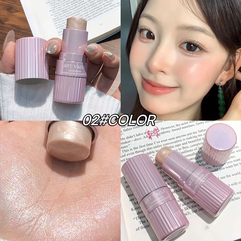 シマーハイライタースティック天然水ライトクリアファインシャイニングパール輪郭シェーディングブライトニングフェイスイルミネーターデュープメイクアップ