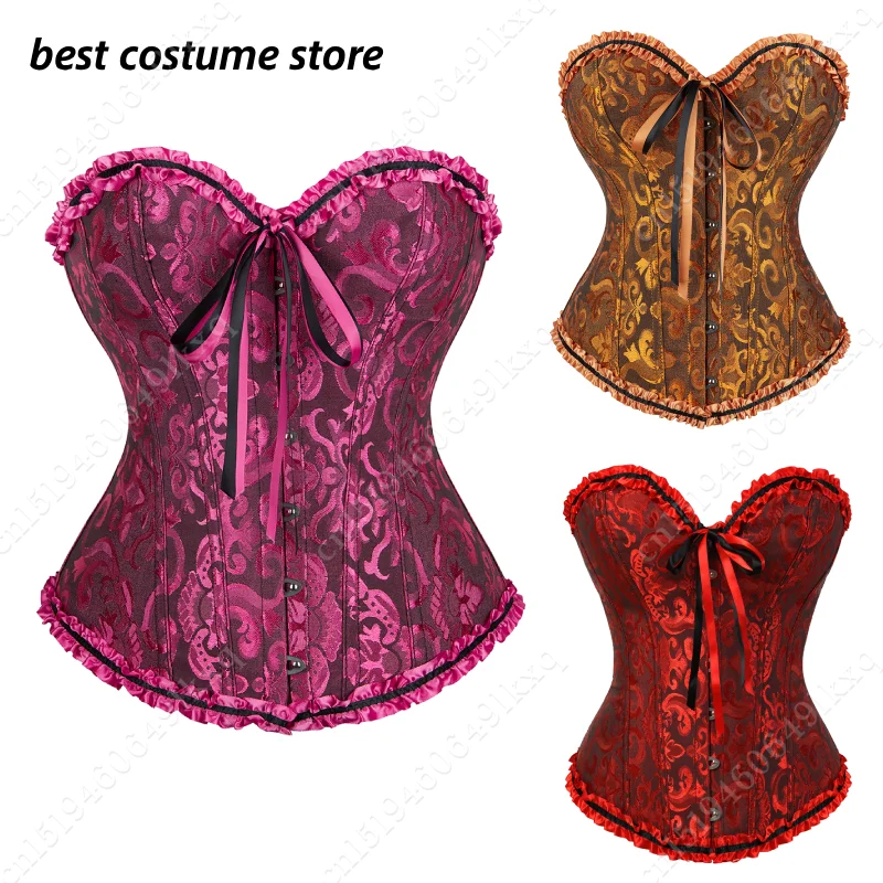 

Corsets For Women Sexy Corsets and Bustiers Floral Lace Tops Vintage Overbust Corset Plus Size