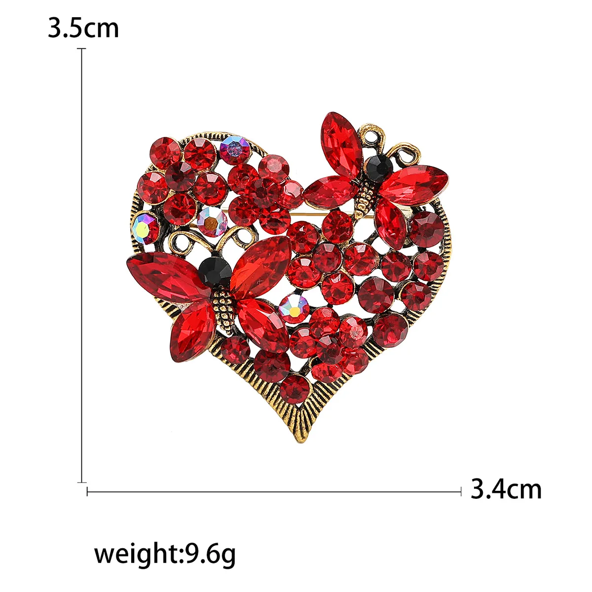 Dmari Women Brooch 2 Color Heart Lapel Vintage Heart Shape Brooch Pin Valentine Gift Jewelry Accessories For Clothing