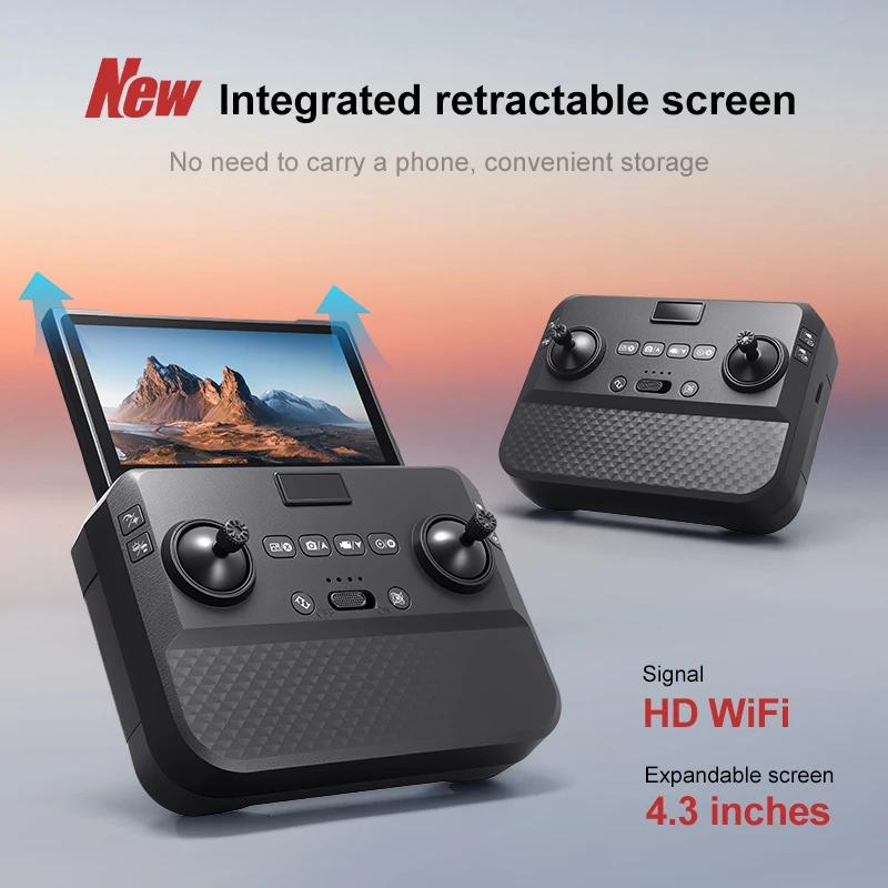 Brushless Screen Drone With Dual Cameras Wifi Fpv Obstacle Avoidance Brushless Quadcopter Screen Remote RC Drone RC Toy Airplane