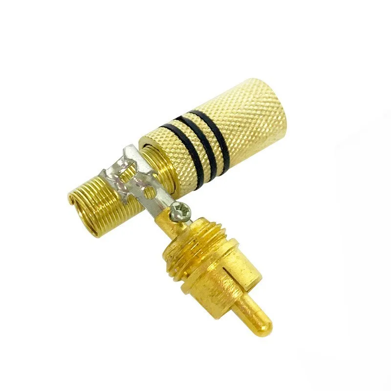 1/2/5/10pcs RCA Male Plug Connector Non Solder Gold Plated Red+Black Audio Cable Adapter for Video Camera CCTV Camera Security
