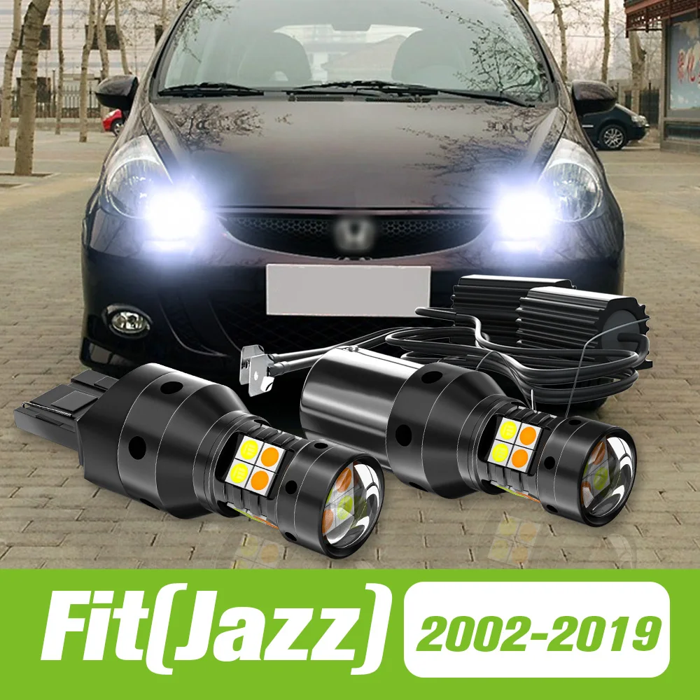 2 sztuki dla Honda Fit Jazz 2002-2019 Podwójny tryb kierunkowskazu LED + światła do jazdy dziennej DRL 2007 2008 2009 2013 2014 2015 Akcesoria