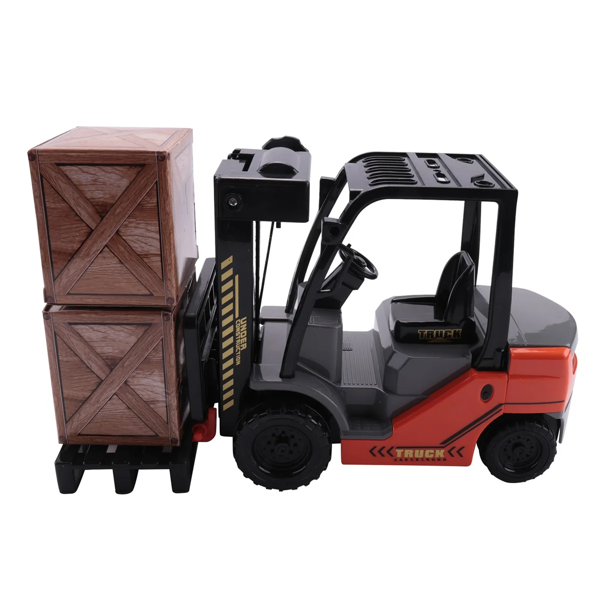 1:22 Scale Lnertial Forklift Friction Fork Lift with Pallet Cargo Warehouse Truck Vehicle Model Toy Forklift for Kids