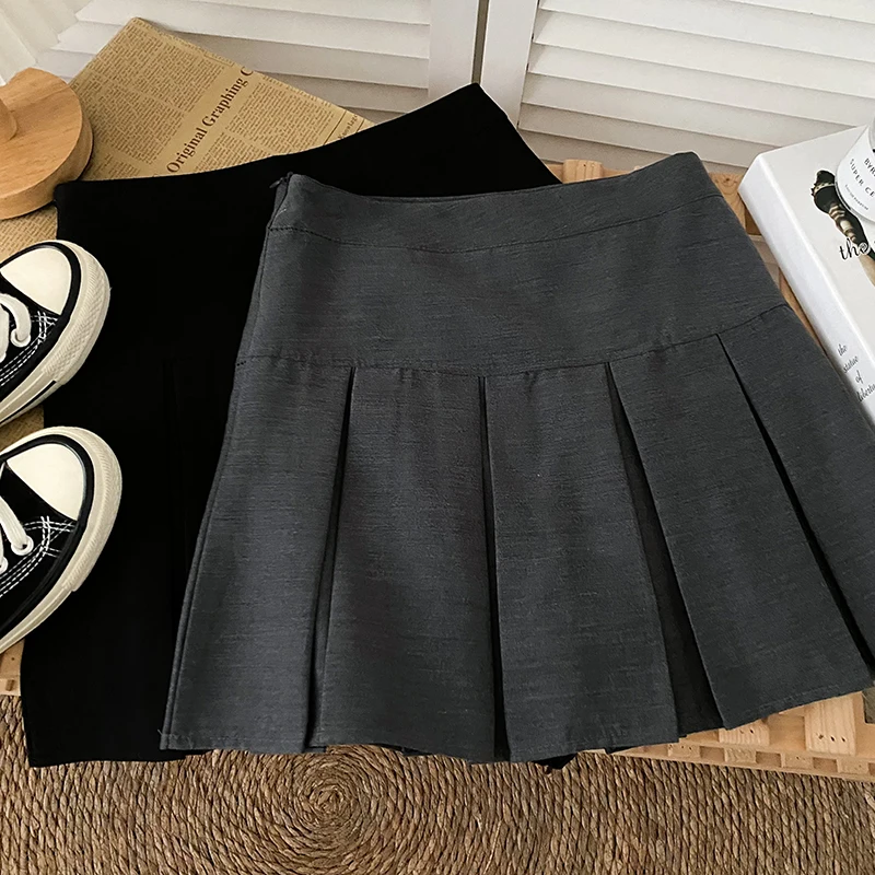 Abnehmen Hohe Taille A-linie Rock Koreanische College Sle Plissee Anti-Licht ort Rock frauen Faion Herbst Winter Neue a...