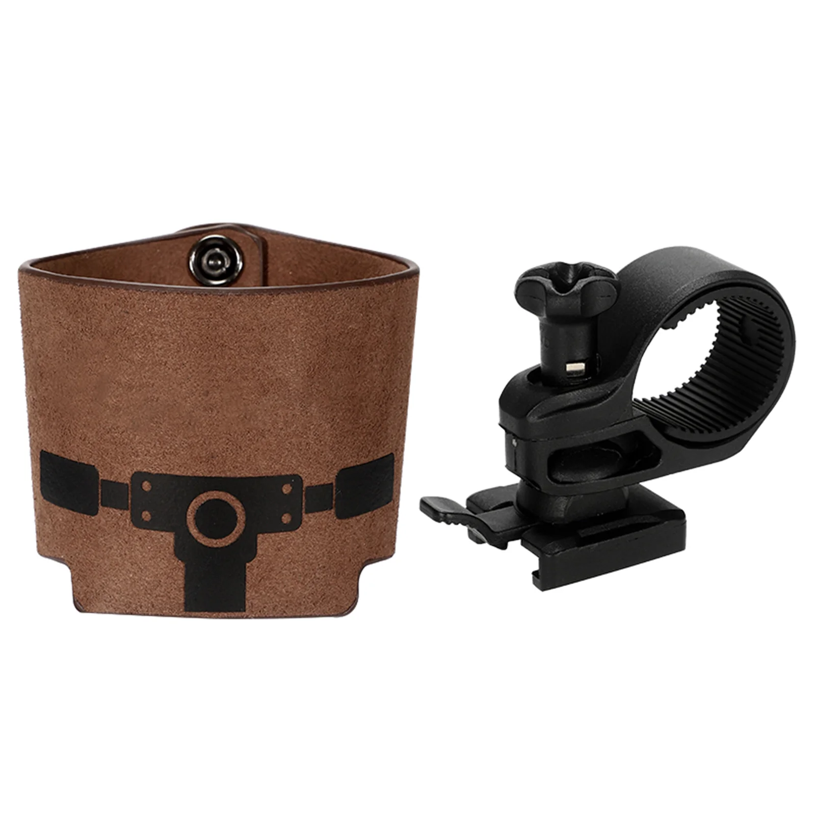 Leather Bike Water Bottle Cup Holder Bike Coffee Bicycle Cup Holder Kids Adults Bikes E-Bike Cruiser Wheelchair Scooter