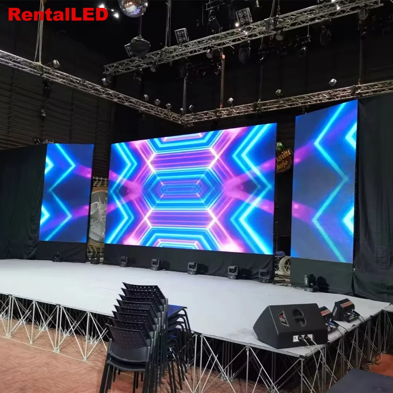 RentalLED 2PCS Led Video Wall Outdoor P3.91 500mm*500mm High Refresh Waterproof IP65 HD Stage Event Backdrop LED Display Screen