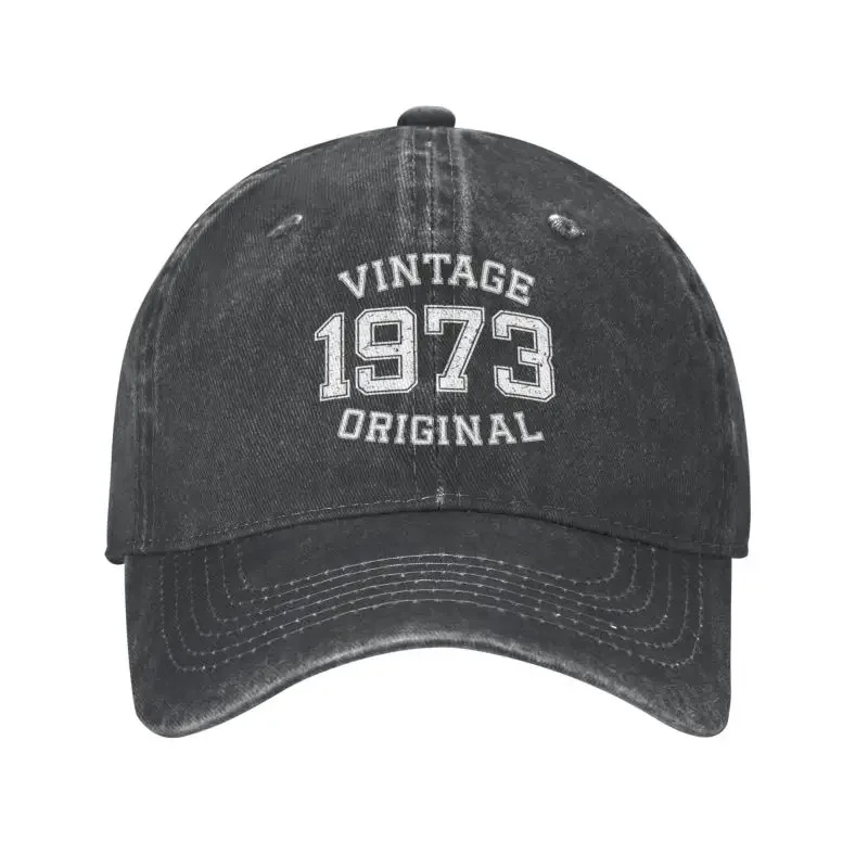 Custom Fashion Cotton Vintage 1973 Birth Year Original Baseball Cap Women Men Custom Adjustable Unisex Dad Hat Summer