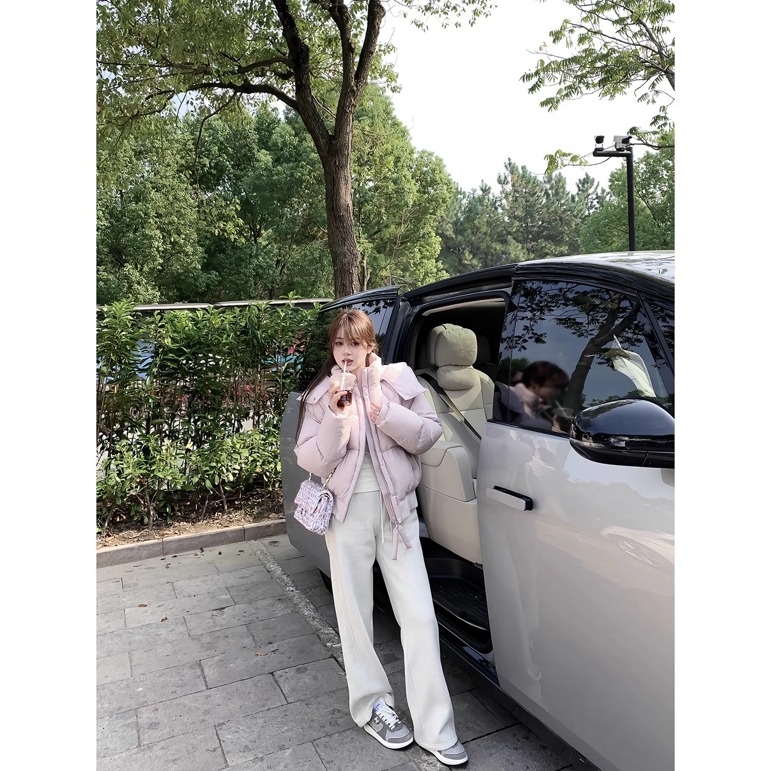 

AHY 25 Autumn Winter Detachable White Du down ort Coat Women's Winter Warm Thiened Zipper Pure Color Commute Sle