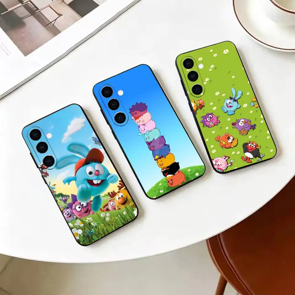 Coque de téléphone en silicone souple noir, dessin animé C-Cute S-Smeshariki, pour Samsung Galaxy A71 A72 A73 A51 et autres modèles associés