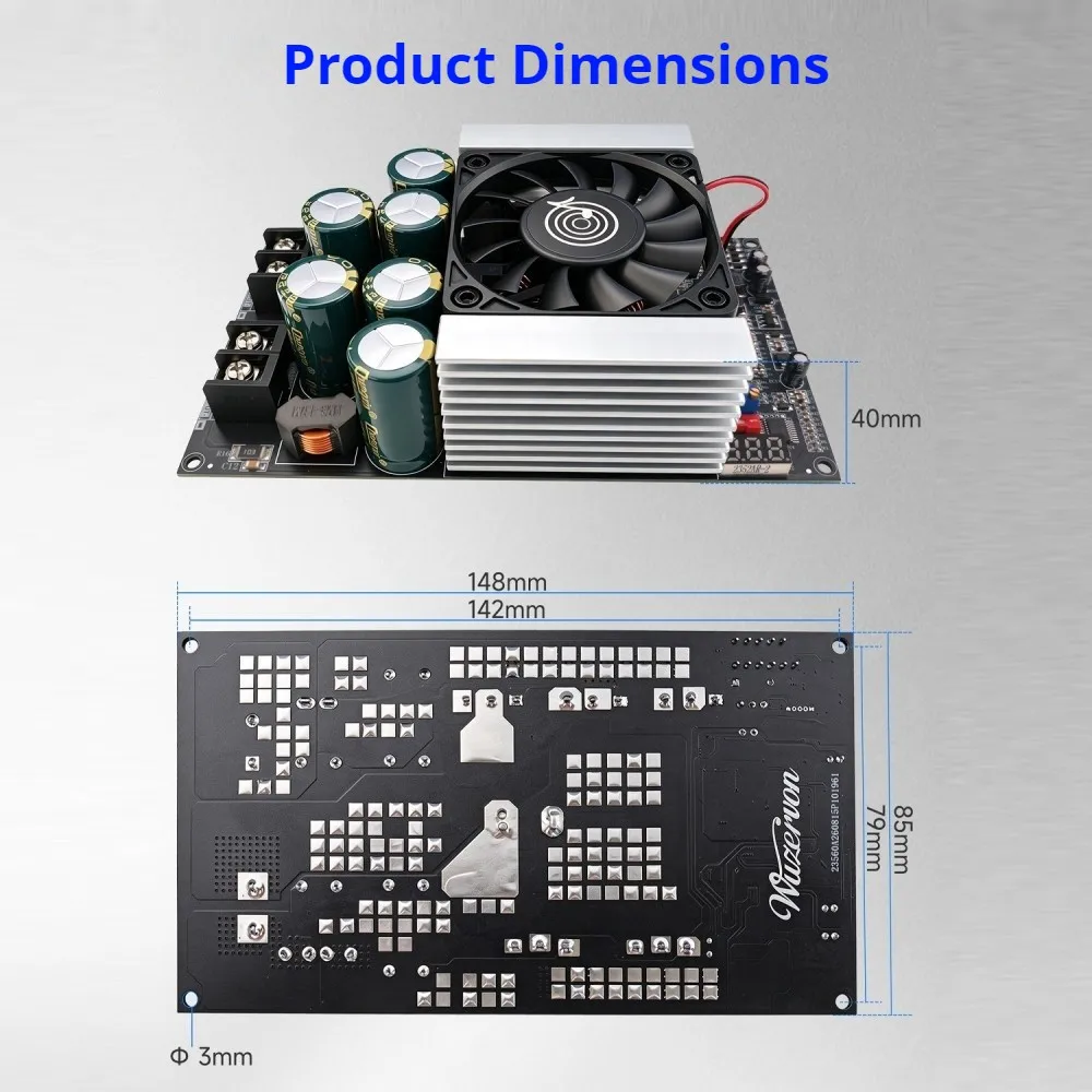 PW1600 Boost Power Supply for Audio Amplifier DC20-60V to 24-80V Adjustable 27A Low Ripple Full Power High Conversion Efficiency