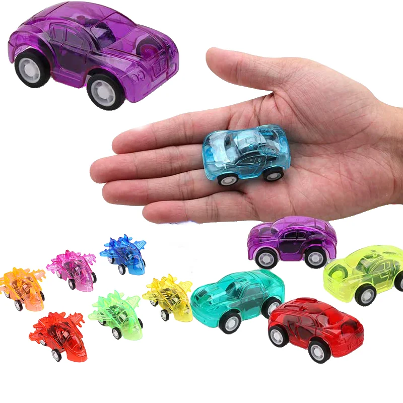 62Pcs Mini Aircraft Car Decompression Toy Plastic Gyroscope Massage Ball Children\'s Fun Christmas Halloween Gift School Reward