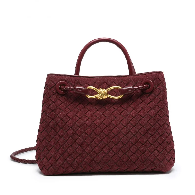 

Vintage Deerskin Velvet Woven Handbag High-Grade Sentong Qin All-Match Shoulder Messenger Bag Women