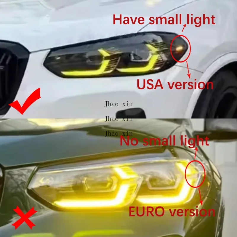 Angel Eye Car Headlight DRL Chip Light Guide Tube Ballast Light Source Module for BMW X3 G08 2022-2023 US Version Multi-color