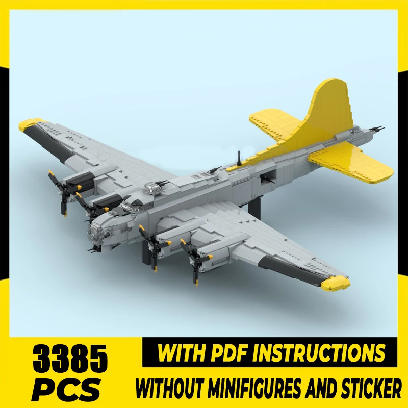 

Военный истребитель Moc, строительные блоки, Boeing B-17, модель летающей крепости, технология, кирпич, сделай сам, сборка, строительство, праздничные игрушки