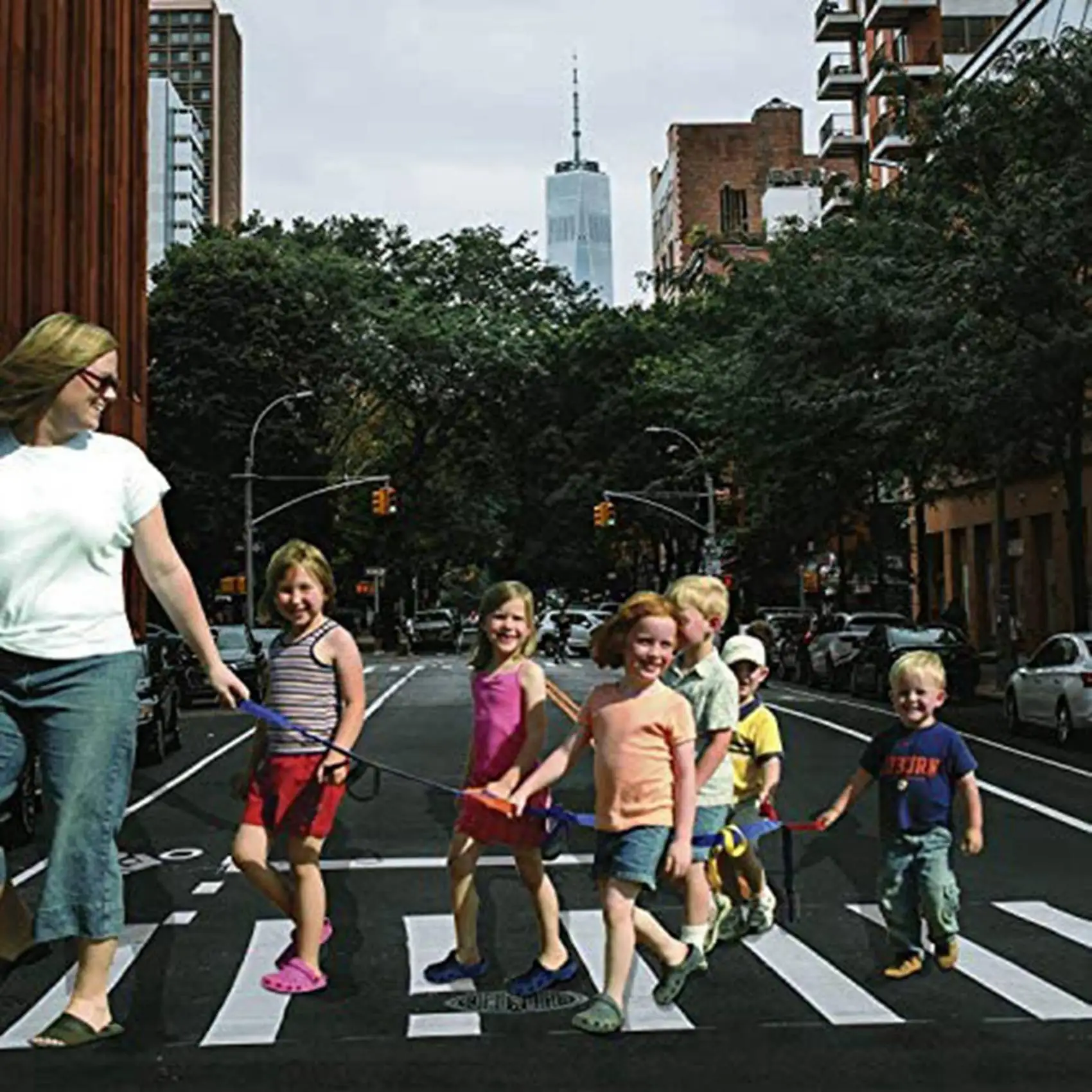 B78B-2X Kinderwandeltouwen voor kleuterschool Schoolkinderen Buiten Kleurrijke handgrepen voor maximaal 12 kinderen 2 leraren