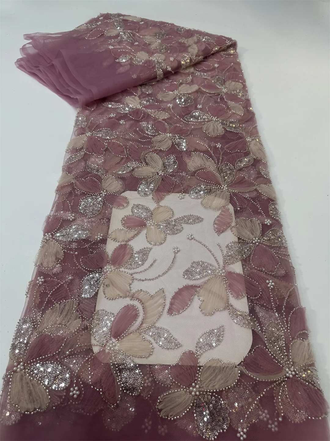 Лидер продаж, африканская кружевная ткань с бисером, французская свадебная кружевная ткань с блестками, мода 2025, нигерийский тюль, кружевная ткань, вечернее платье, шитье