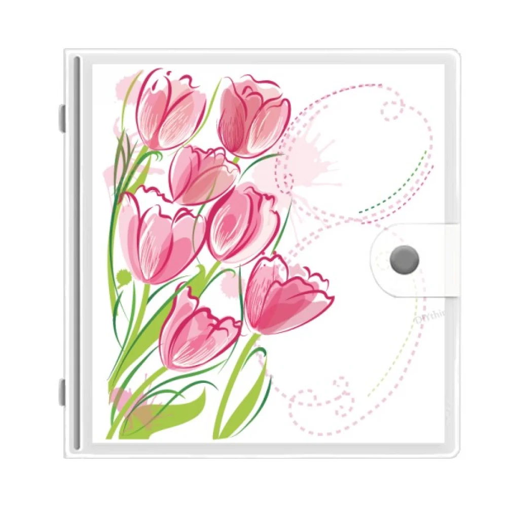 

hand painted flower illustration photo album wallet wedding family 4x6