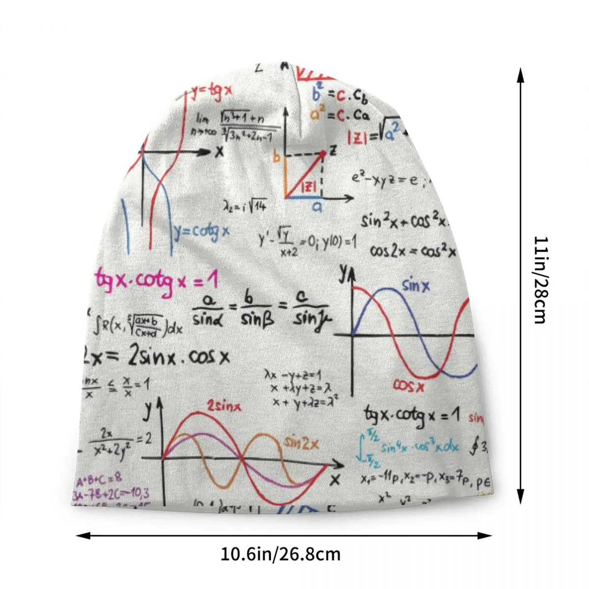 Custom Mathematics Formulas Math Numbers Skullies Beanies Caps Winter Warm Knitted Hat Adult Geek Science Puzzle Bonnet Hats