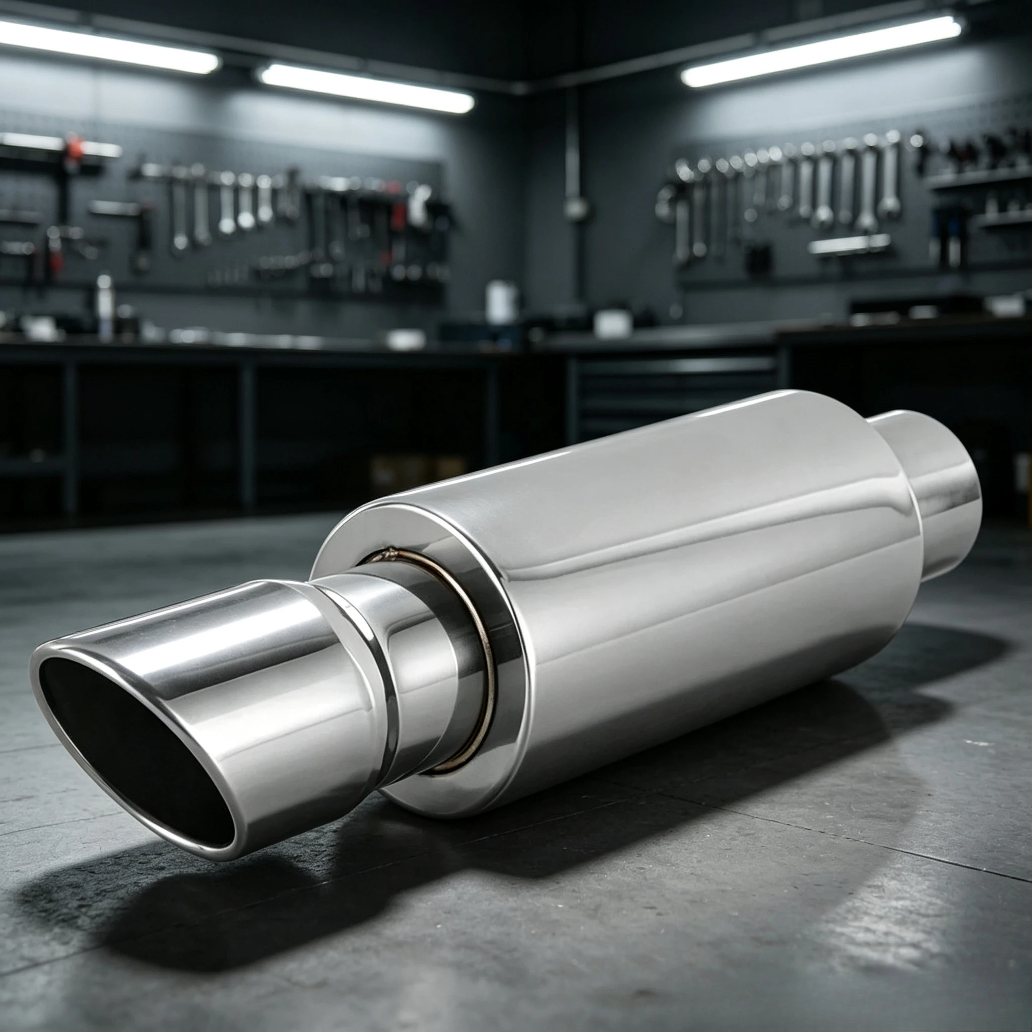 Universelle Auto-Auspuffanlagen Schalldämpfer Silber Auto-Auspuff-Endrohr Edelstahlrohr Heck-Auspuffrohr Gerades Auspuffrohr 1 Stück
