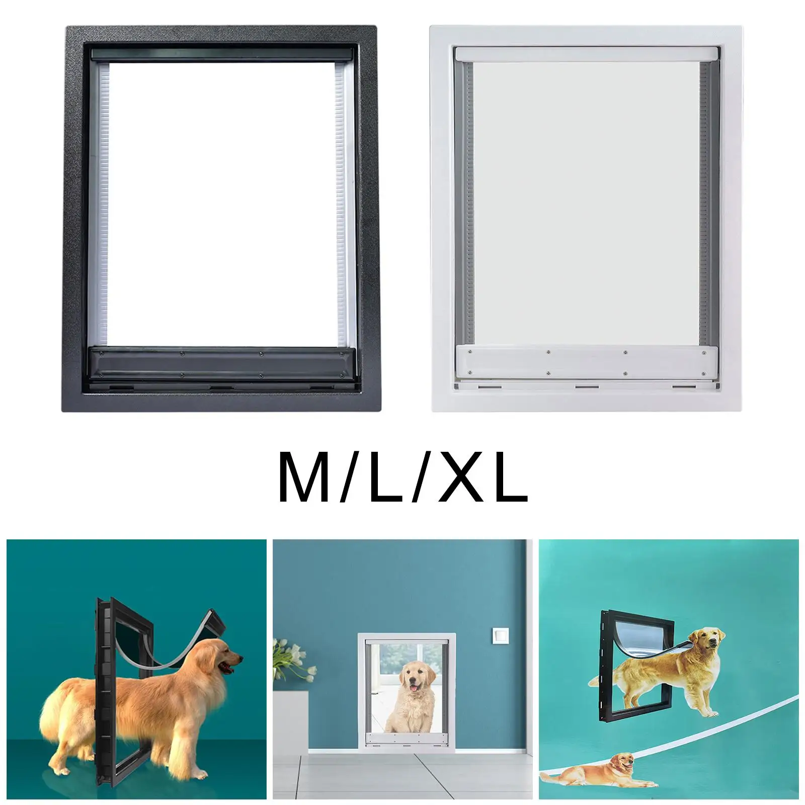 Premium Cat Dogs Flap Doors ABS Plastic Durable for Small, Medium, and Large Pets Indoor Outdoor Medium Large Dogs and Puppies