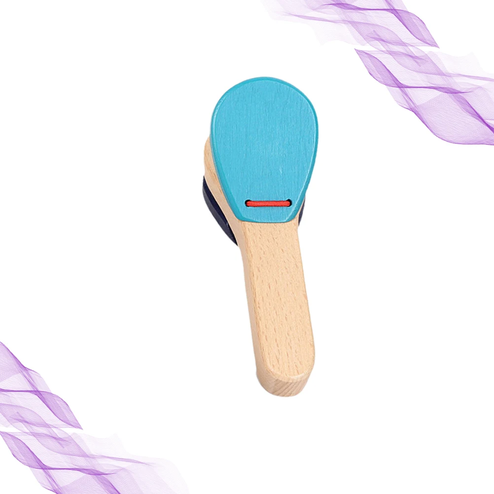 صنجات خشبية بمقبض طويل، مصفق يدوي بألوان زاهية للأطفال، أدوات قرع الموسيقى التعليمية، مصفقات خشبية