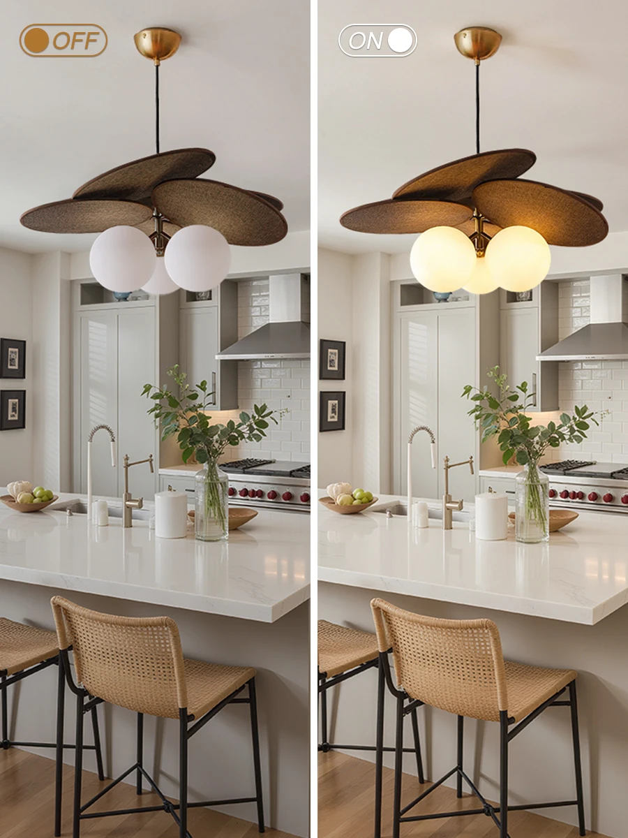 Francês vintage pingente de luz rattan tecer lâmpada pendurada para sala jantar retro decoração casa quarto sala estar iluminação lustre