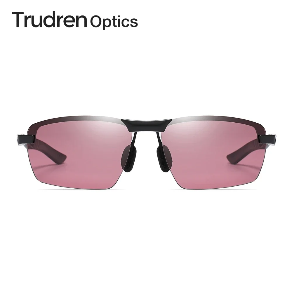 Trudren New Style Outdoor Sports Polarized Sunglasses Semi-rimless Rectangle Metal Sunglass for Men Fishing Sun Glasses 1719