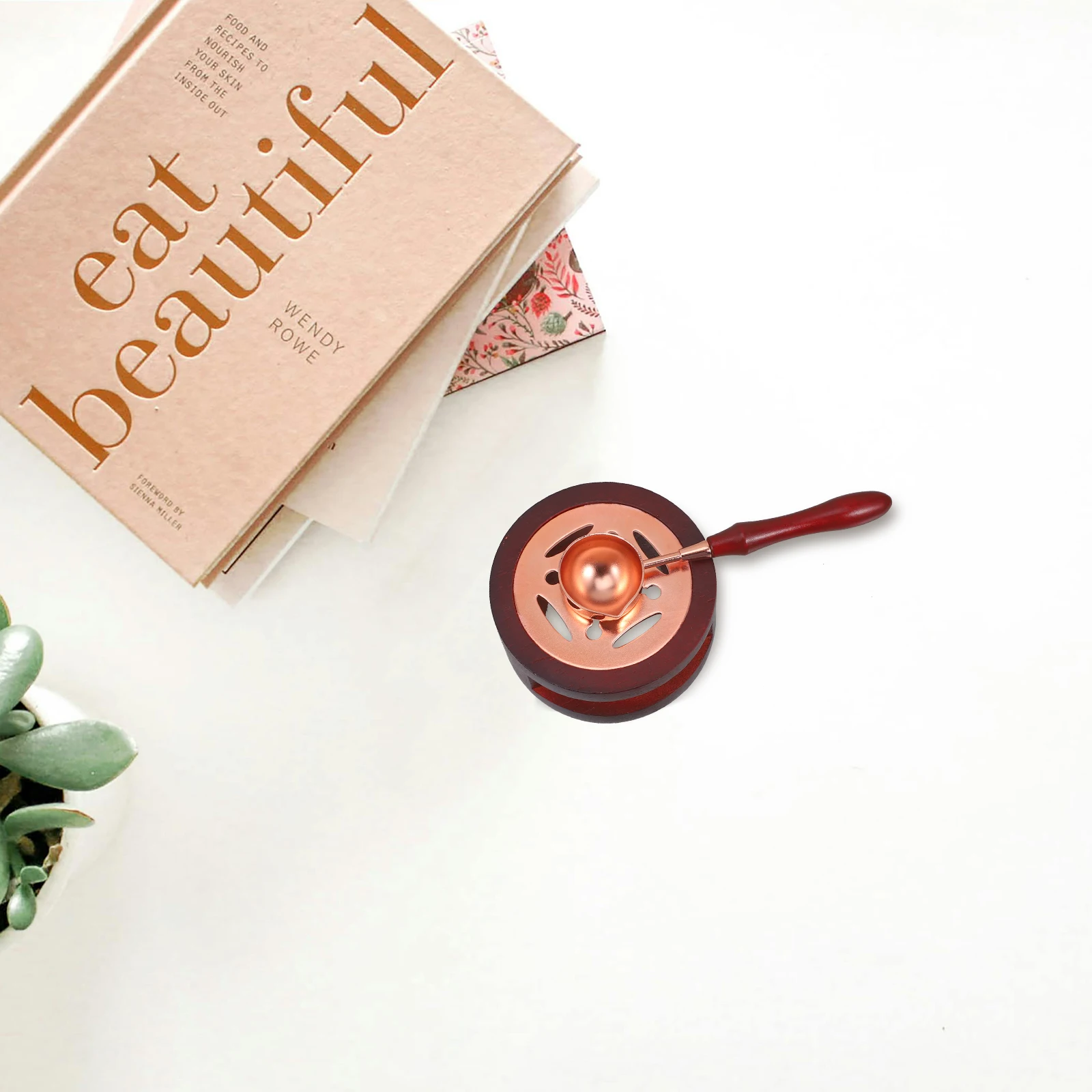 

1 set Pink Wax Seal Stove Spoon Creative Compact DIY Gift Set Valentine Day Wax Warmer Sealing Furnace Tool