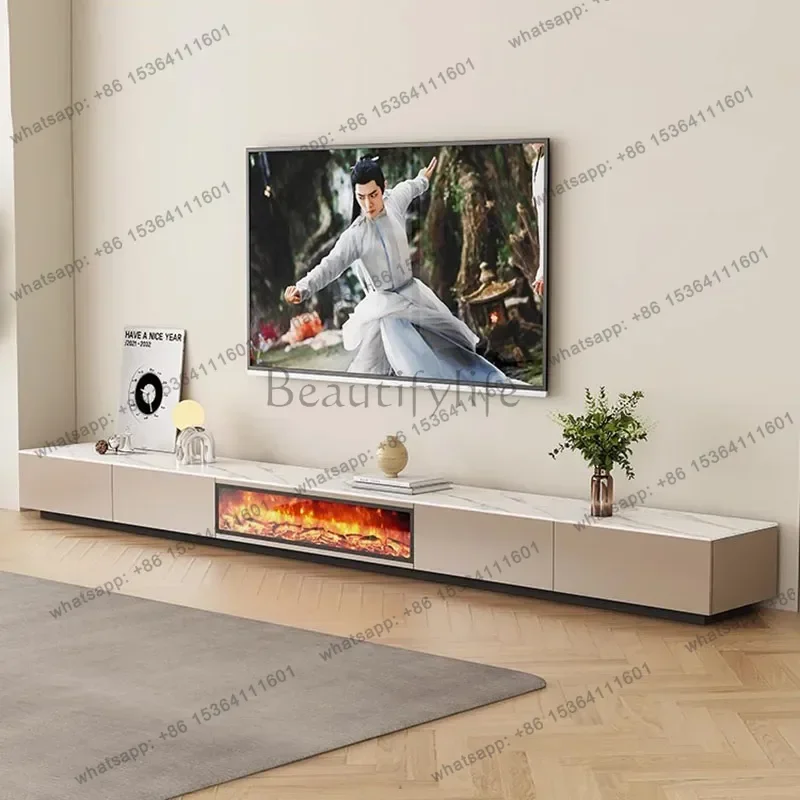 FG Fireplace Living Room Tv Stands Wood Nordic Cabinets White Tv Table Movies Luxury Storage Hallway Archivadores Italian Furnit