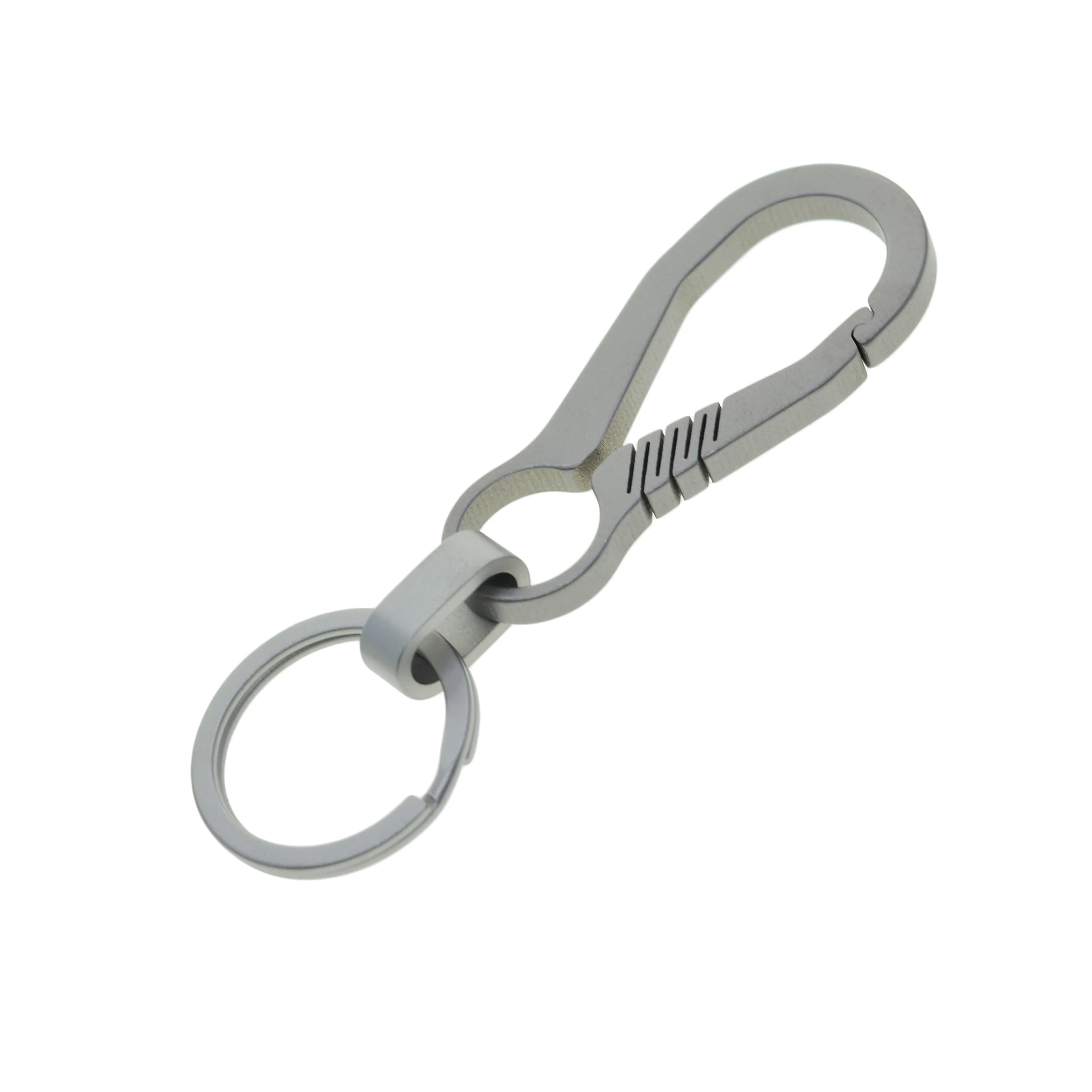 Light Strong TC4 Ti Titanium Oval Drop Snap Spring Lock Carabiner Split Ring Clasp Keychain FOB EDC House Warming Gift