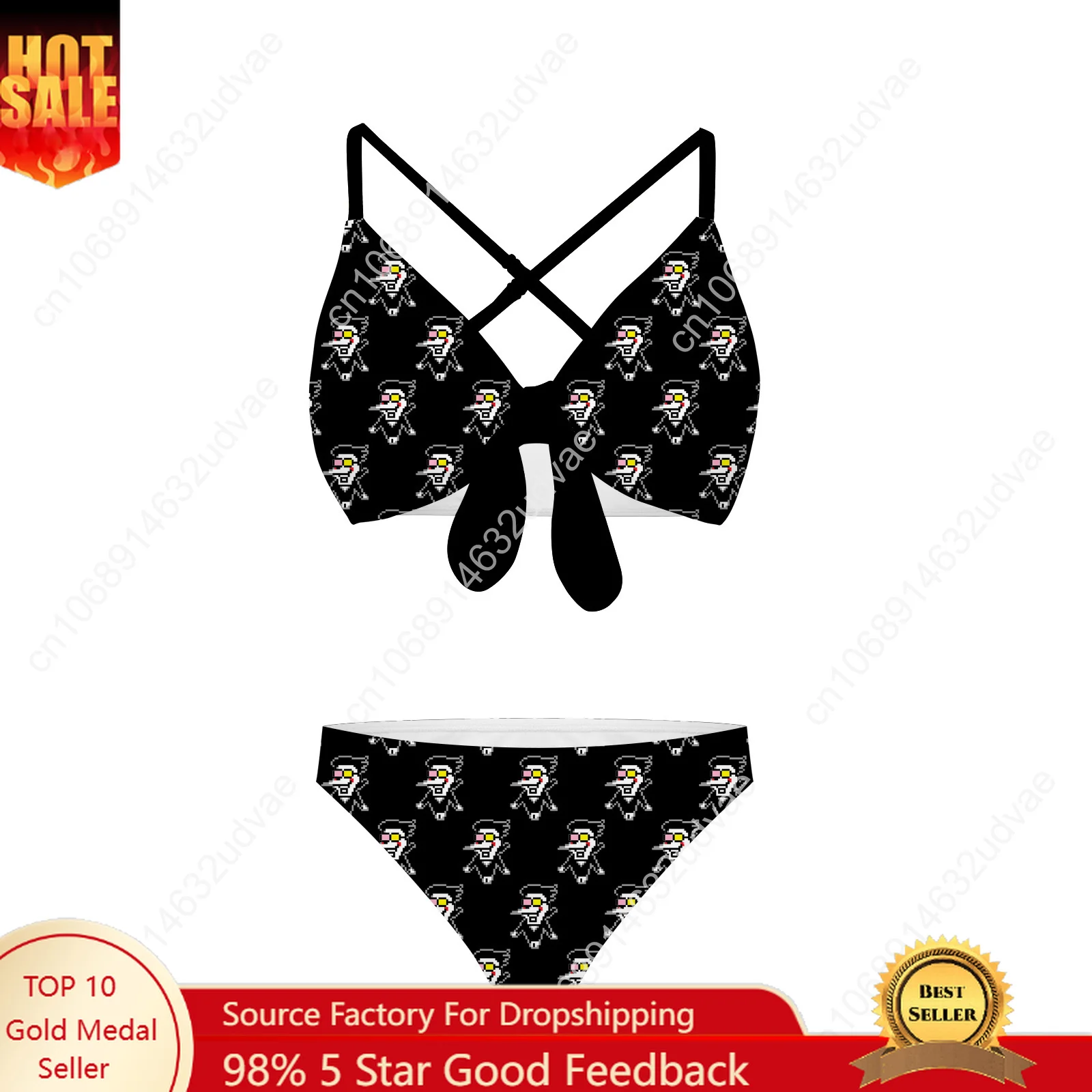 

Deltarune Spamton Undertale Bathing Suits Cross Strap Suspenders Swimsuits Womens Personalized Swimwear Customized Beachwear