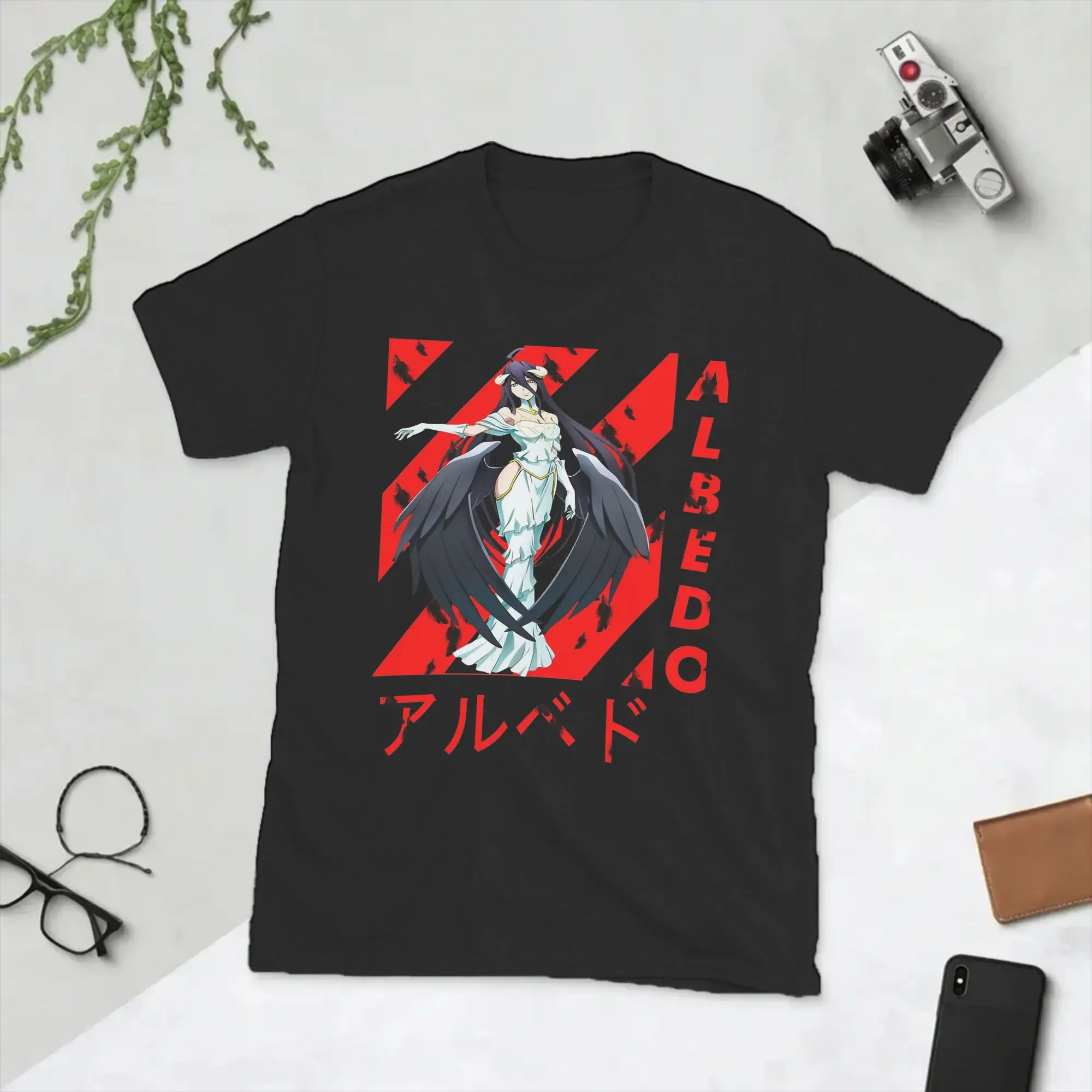 Albedo Overlords Anime T-Shirt Men  Funny 100% Cotton Tees O Neck Short Sleeve T Shirt Plus Size Tops