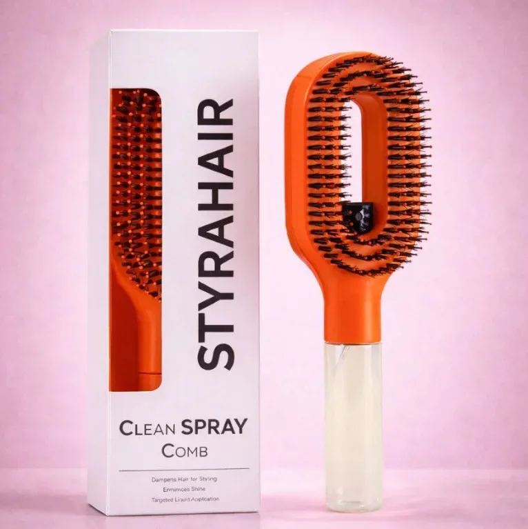 2-in-1-Sprüh-Massagekamm mit ätherischem Öl, Wassersprühflasche, antistatischer Kopfhautmassager zur Haarentwirrung, tägliche Haarpflege für den Salon – Detail 10