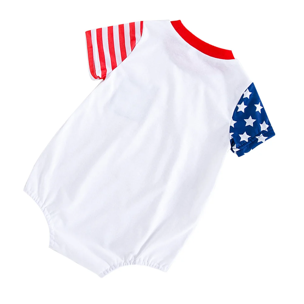 Barboteuse à manches courtes pour nouveau-né, motif du jour de l'indépendance, tenue pour bébé garçon et fille, vêtements pour nourrissons, usage quotidien, accessoires de photographie
