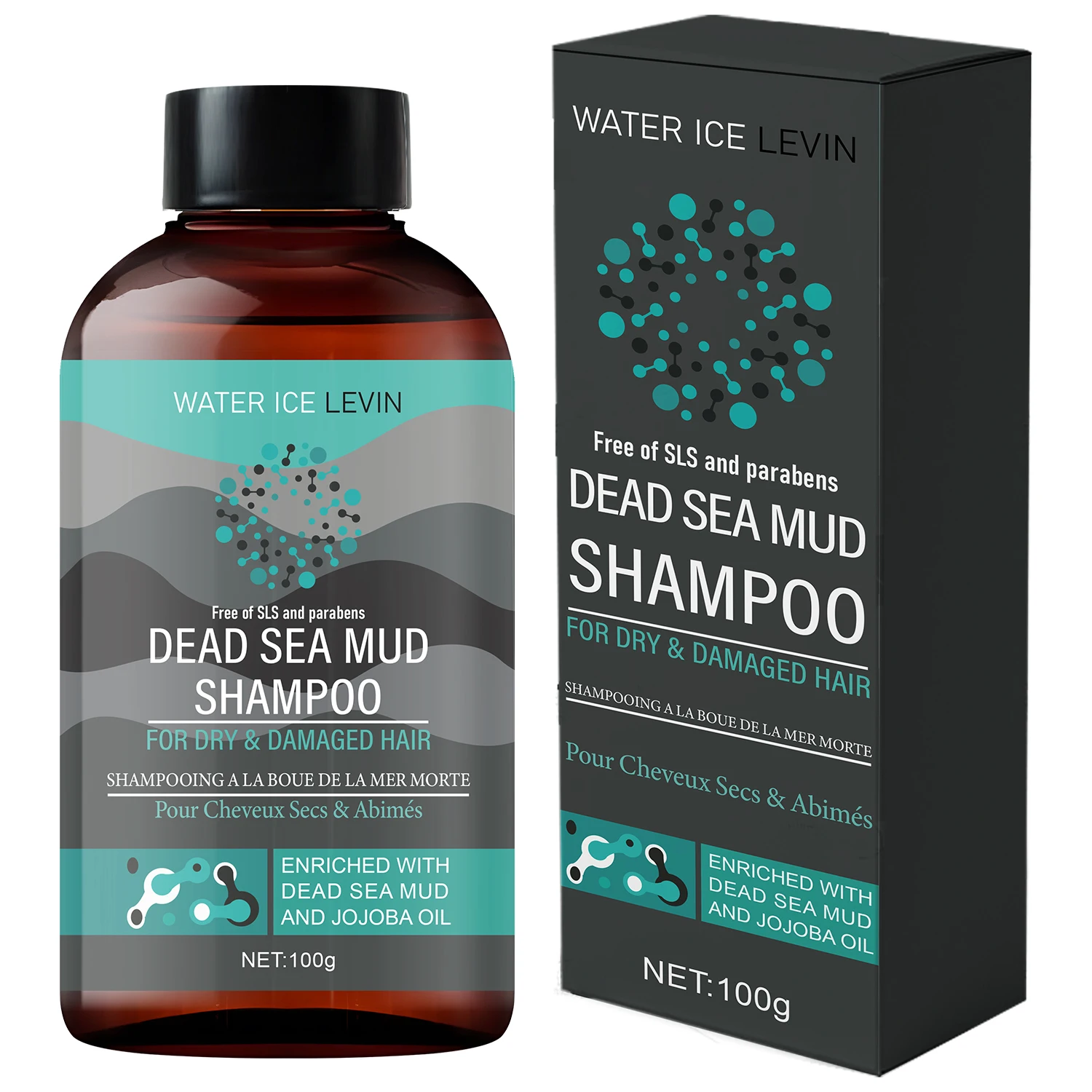 شامبو طين البحر الميت للشعر الجاف والتالف - مع زيت الجوجوبا والبيوتين وحمض الهيالورونيك SLS وخالي من البارابين