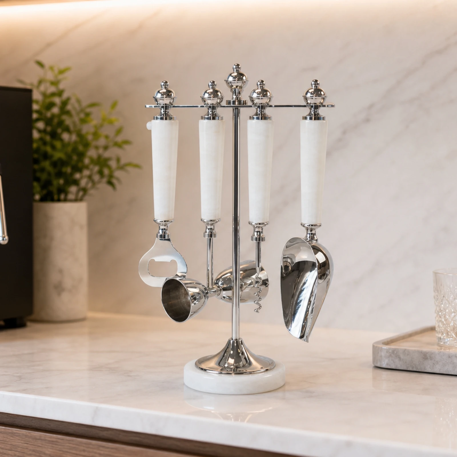 Picture 5: Bar Tool Stand with Rack Decorative Mixed-Drink Tool Display Holder Bar Accessory Organizer Space-Saving Barware Organizer