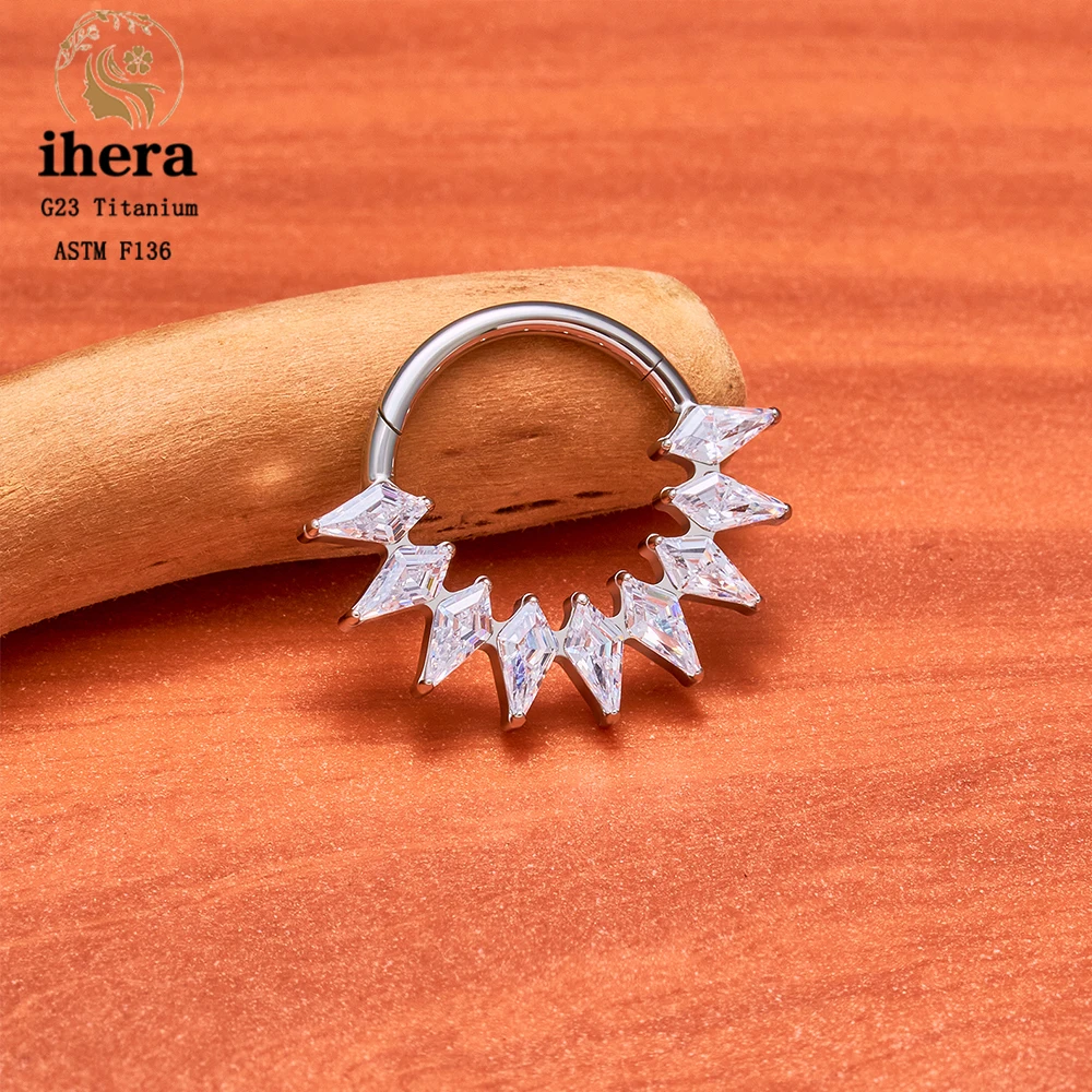 ASTM F136 Titan Birnenförmiger Zirkonia Nasenring 16G Klappbarer Clicker Segment Daith Ohrring Hoop Septum Knorpel Conch Helix Piercing Schmuck – Detail 19