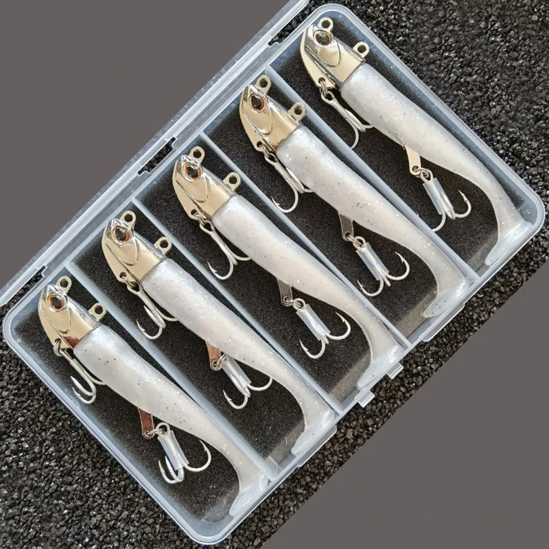 5 Stück 24g/105mm Künstlicher Weichköder Leuchtend/Glühend Makrelen- und Barsch-Angelköder Wobbler Swimbait Jigging-Köder – Detail 3