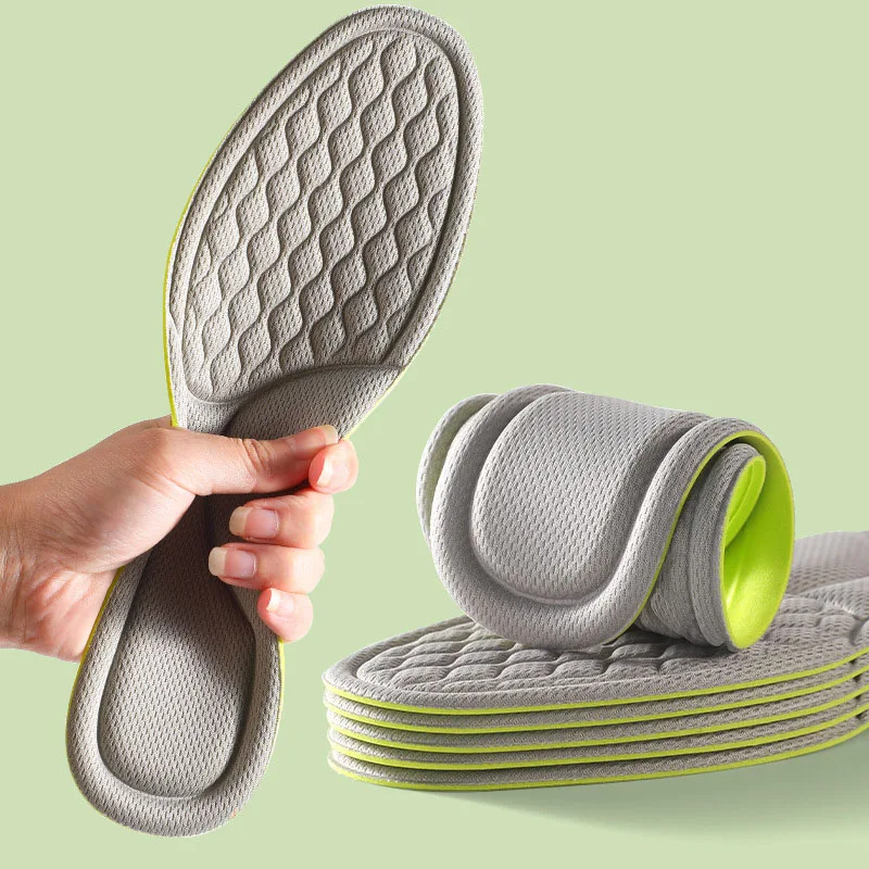 

Sports Shoe Insoles Soft Memory Foam Orthopedic Insole 5D Massage Breathable Shock Absorbs Sweat Pad Running Shoe Accessories