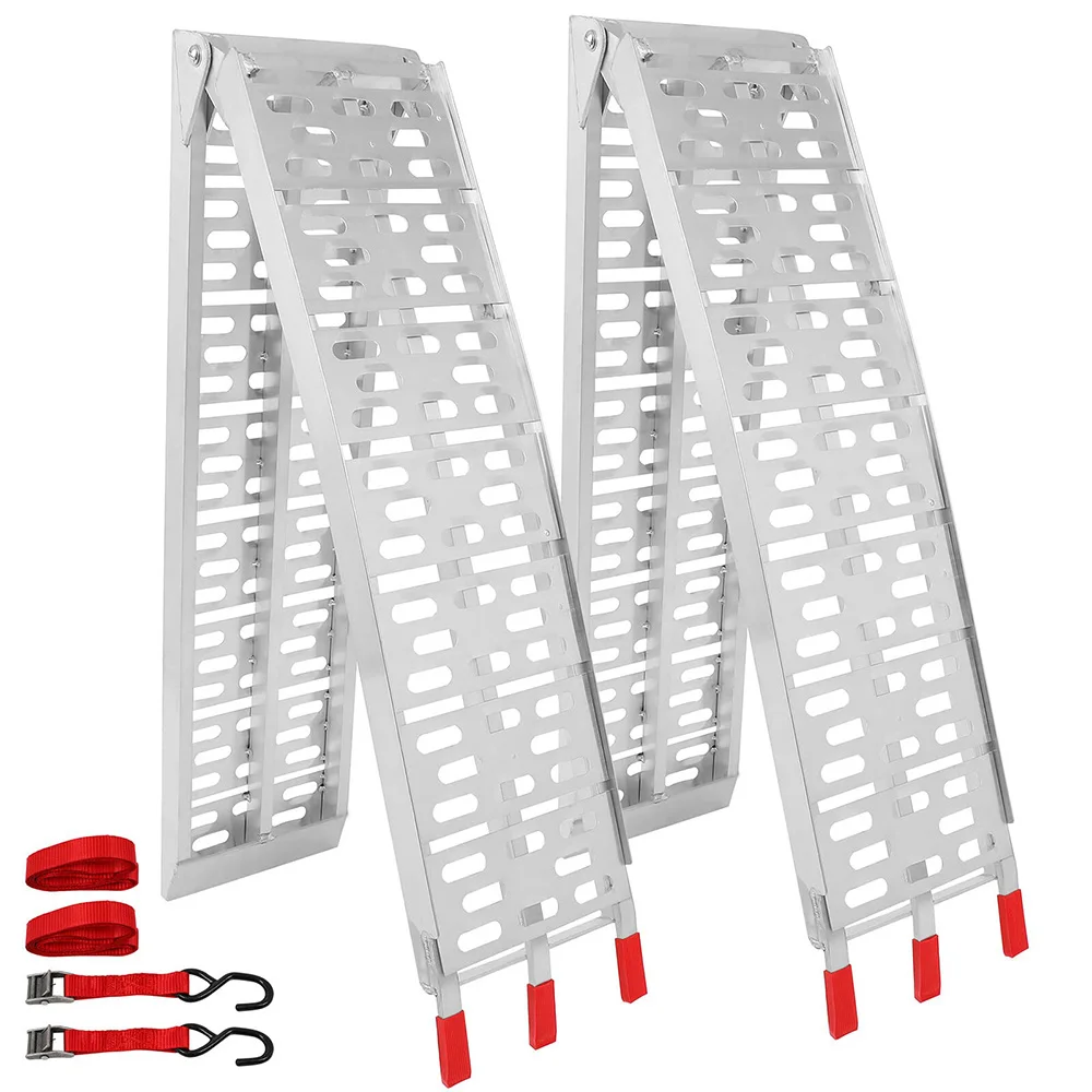 

SCITOO Loading Ramp With Support Legs 7.42ft Folding Titan Ramps Aluminum Plate Top Ramp ATV Ramps With 1500lbs Max Load For Pic