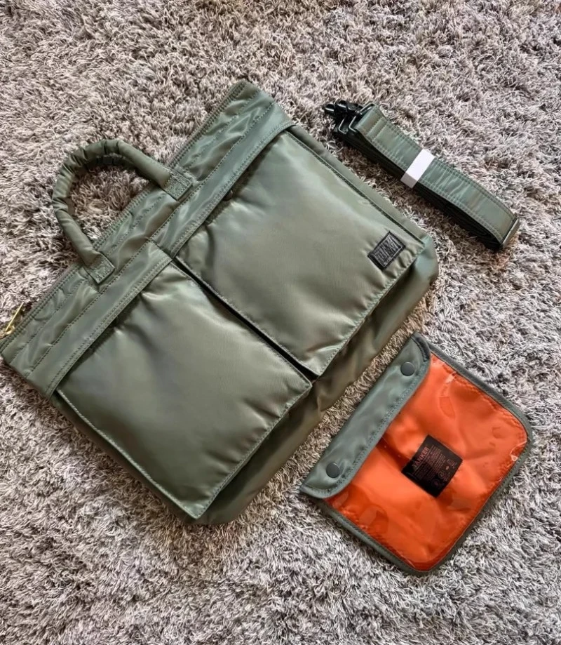 

Por Tanker 2-Way Nylon Briefcase Laptop Bag With Detachable Pouch