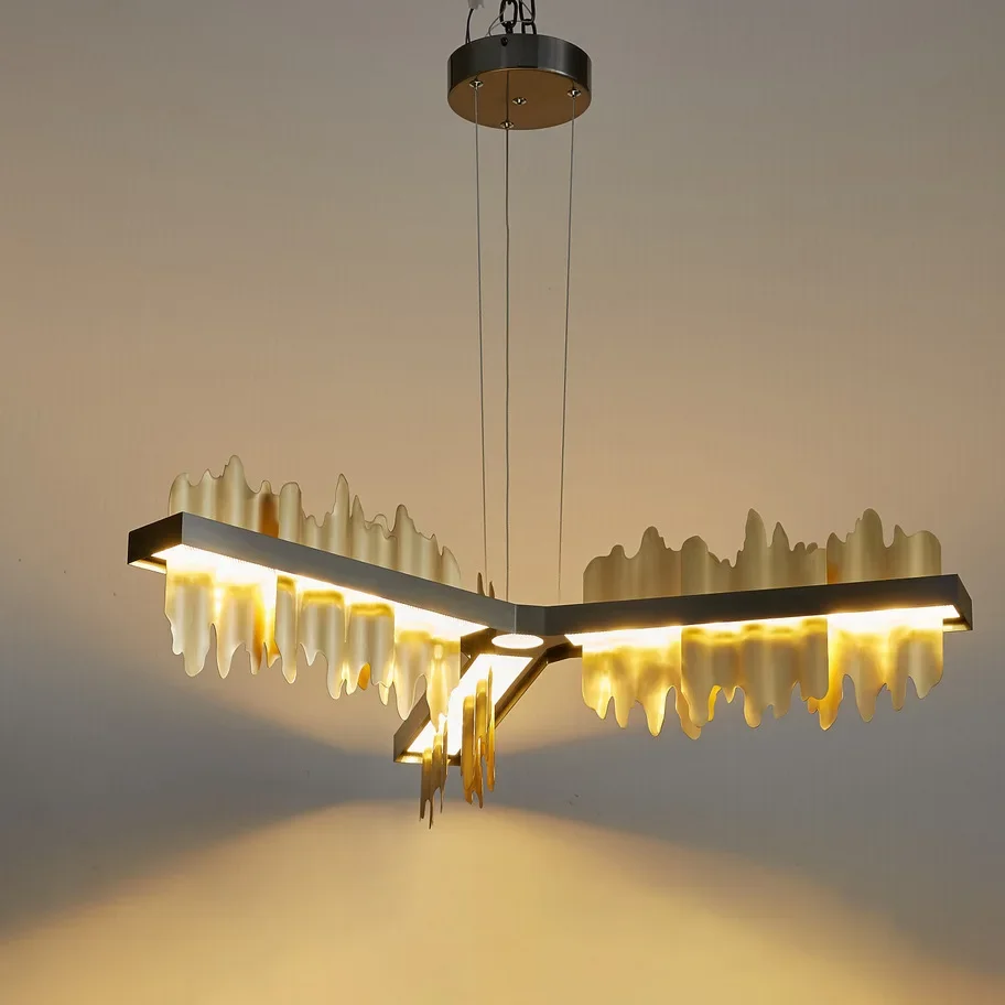 Modern living room luxury triangular chandelier wheel creative designer chandelier mountain modeling dining room bedroom light